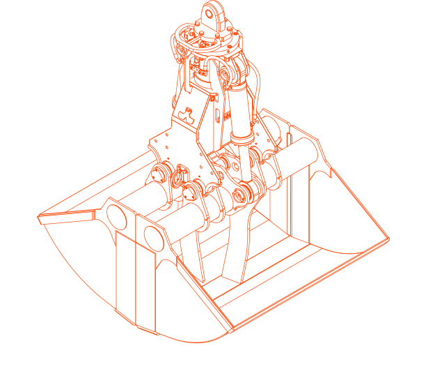 Hydraulic clamshell grabs